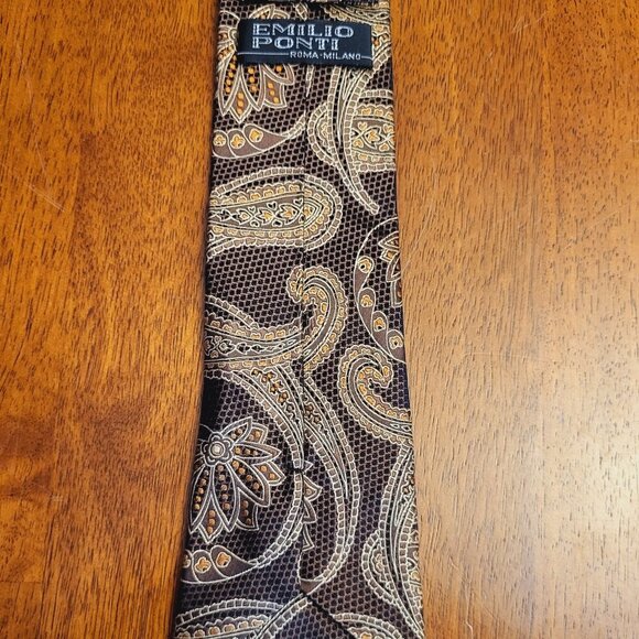 Emilio Ponti ~ Vintage, XL Paisley Pattern Necktie ~ Excellent Condition - Picture 6 of 7